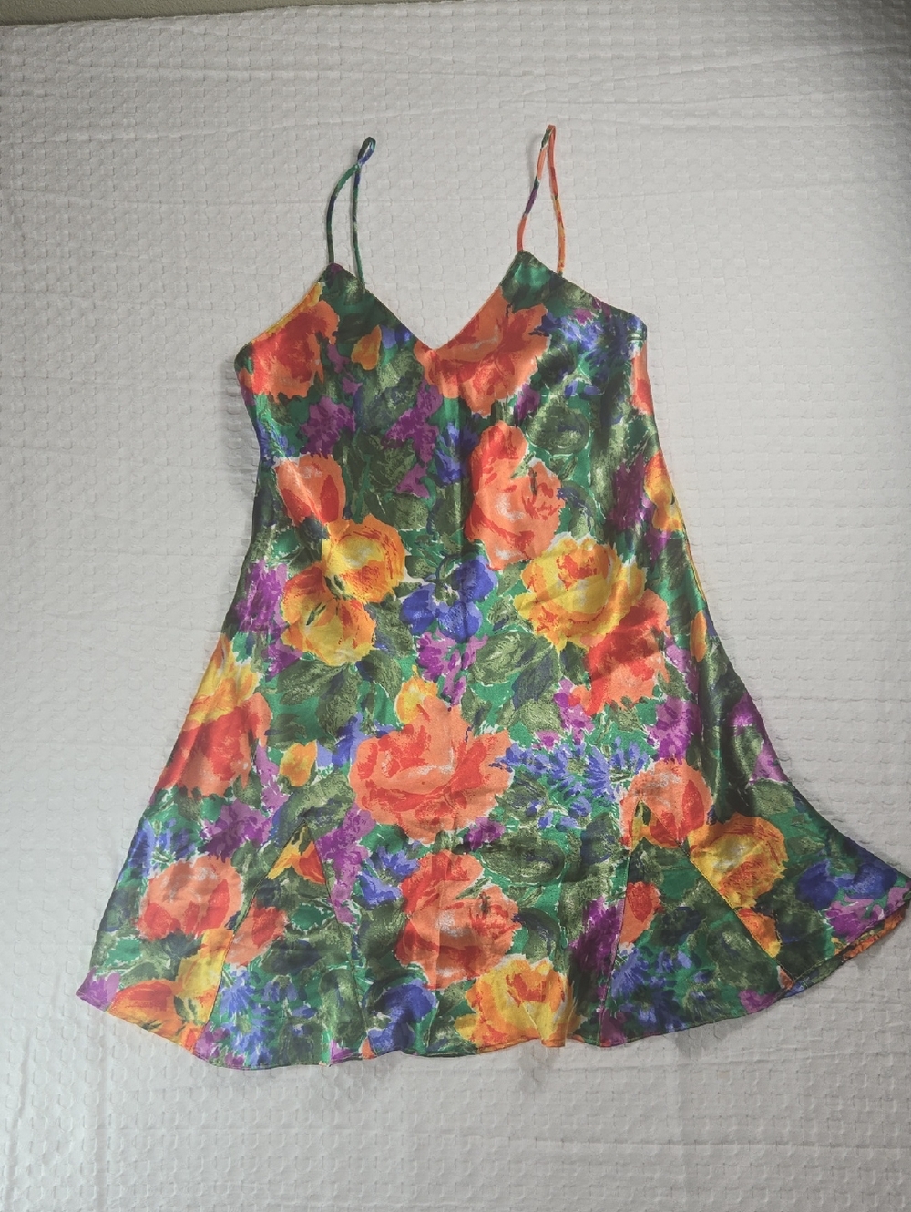 Victoria's Secret Vintage Orange Floral Satin Cami